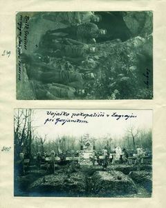 239 - Feldmarschalleutenant Greiner s štabom pred kaverno v Zagrajcu 
240 - Vojaško pokopališče v Zagrajcu pri Gorjanskem