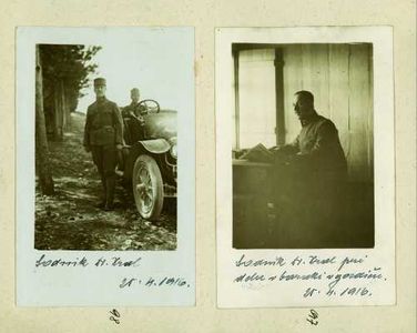 97 - Sodnik dr. Kral v baraki v gozdu pri Selu, 25.4. 1916
98 - Sodnik dr. Kral, 25.4. 1916