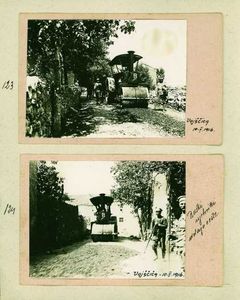 123 - Vojščica na Krasu, utrjevanje ceste, 10.5. 1916
124 - Ruski ujetniki utrjujejo cesto v Vojščici na Krasu