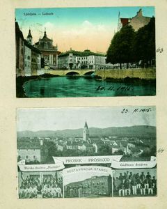 63 - Razglednica Ljubljane, 20.11. 1915
64 - Razglednica Proseka, 23.11. 1015