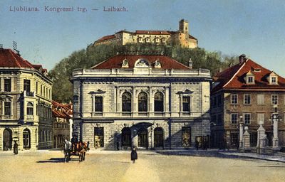 Stavba nasproti uršulinske cerkve je danes sedež Slovenske filharmonije, ki ima svoje korenine že v letu 1701.