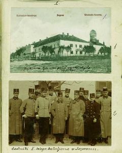 1- Vojašnica v Sopronu, kjer je C.Prestor služil vojsko, 17.10.1913
2 - častniki II. telegrafskega bataljona v Sopronu