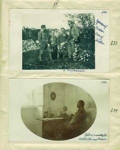 233 - Skupinska fotografija Barany, Prestor, Pomej, Müller v Pliskovici
234 - Poštno telegrafska služba na Krasu, Pliskovica, 22.3. do 4.4. 1917
