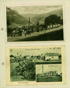26 - Razglednica tovornega vozila v Bosni, 7.8.1914
27 - Fotografija predmestja Brčega, 9.8. 1914