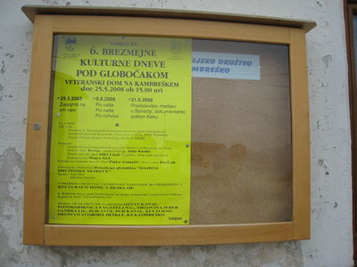 Program na oglasni tabli na KS Kambreško (D1807)